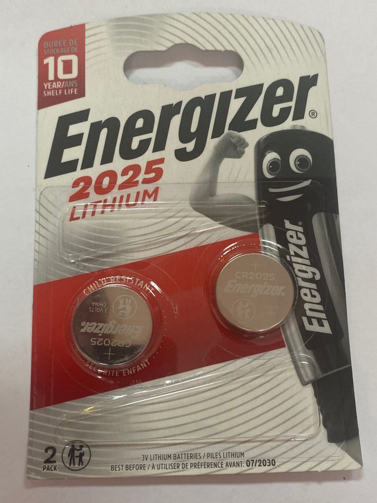 Батарейка CR2025 Energizer Lithium 3V (2 шт. в блистере)