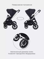 Коляска детская MOWBaby "ZOOM"PU (2в1) RA086 Silver Black