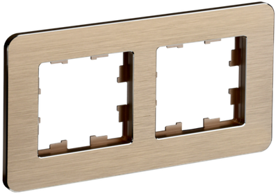 BRITE Рамка 2-местная РУ-2-1-Бр металл шампань RE AL IEK