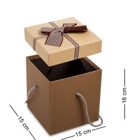 WG-21/1-A Коробка подарочная «Куб» цв.коричн./беж.