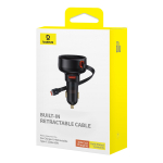 Автомобильная зарядка Baseus Enjoyment Pro U+Retractable Type-C Cable 60W