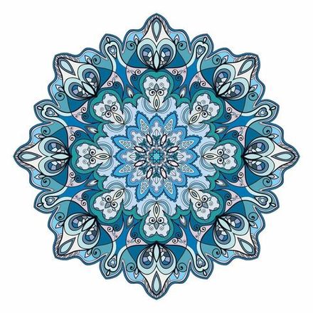 Панно настенное из дерева "Мандала синяя" 40 х 40 см