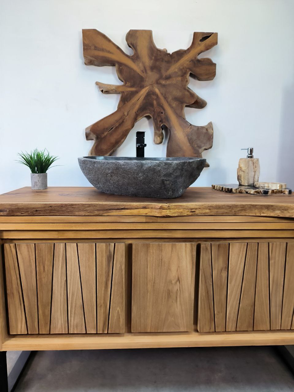 Раковина из речного камня RS-65894 58х45х15 из натурального камня