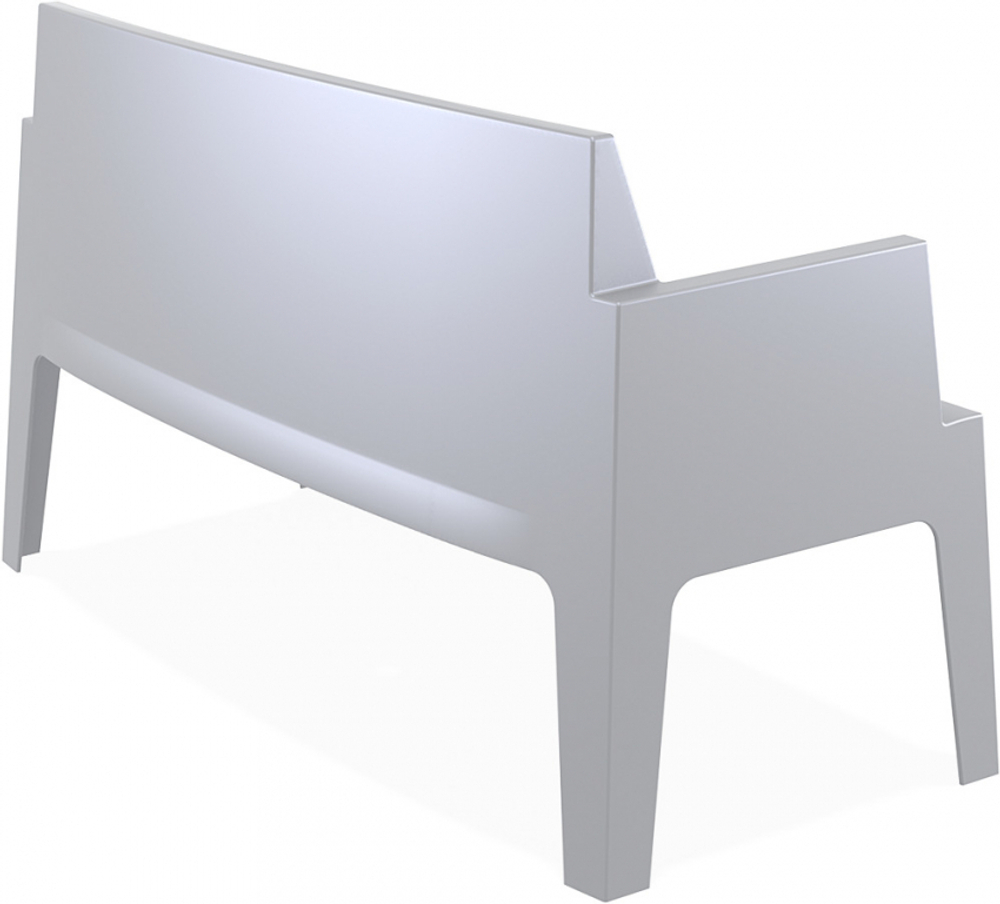 Диван пластиковый двухместный Siesta Contract Box Sofa, серебристый