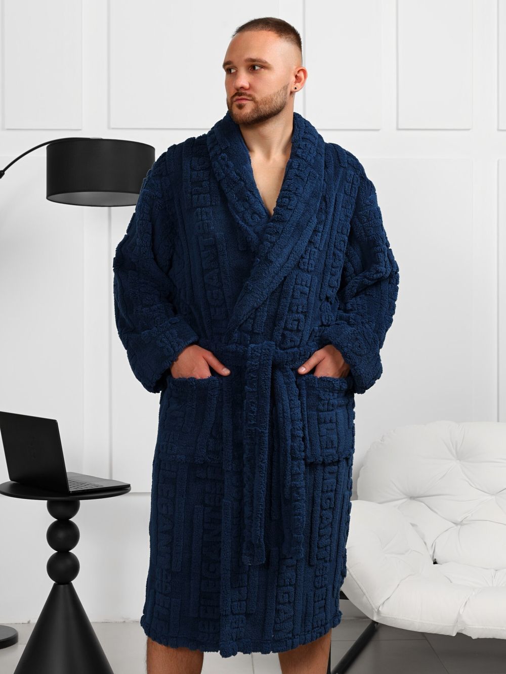 Халат мужской Идеал-3 Виотекс СИНИЙ