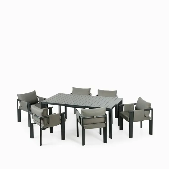 Комплект уличной мебели Shadow Dining, стол 182х75 см, 6 кресел