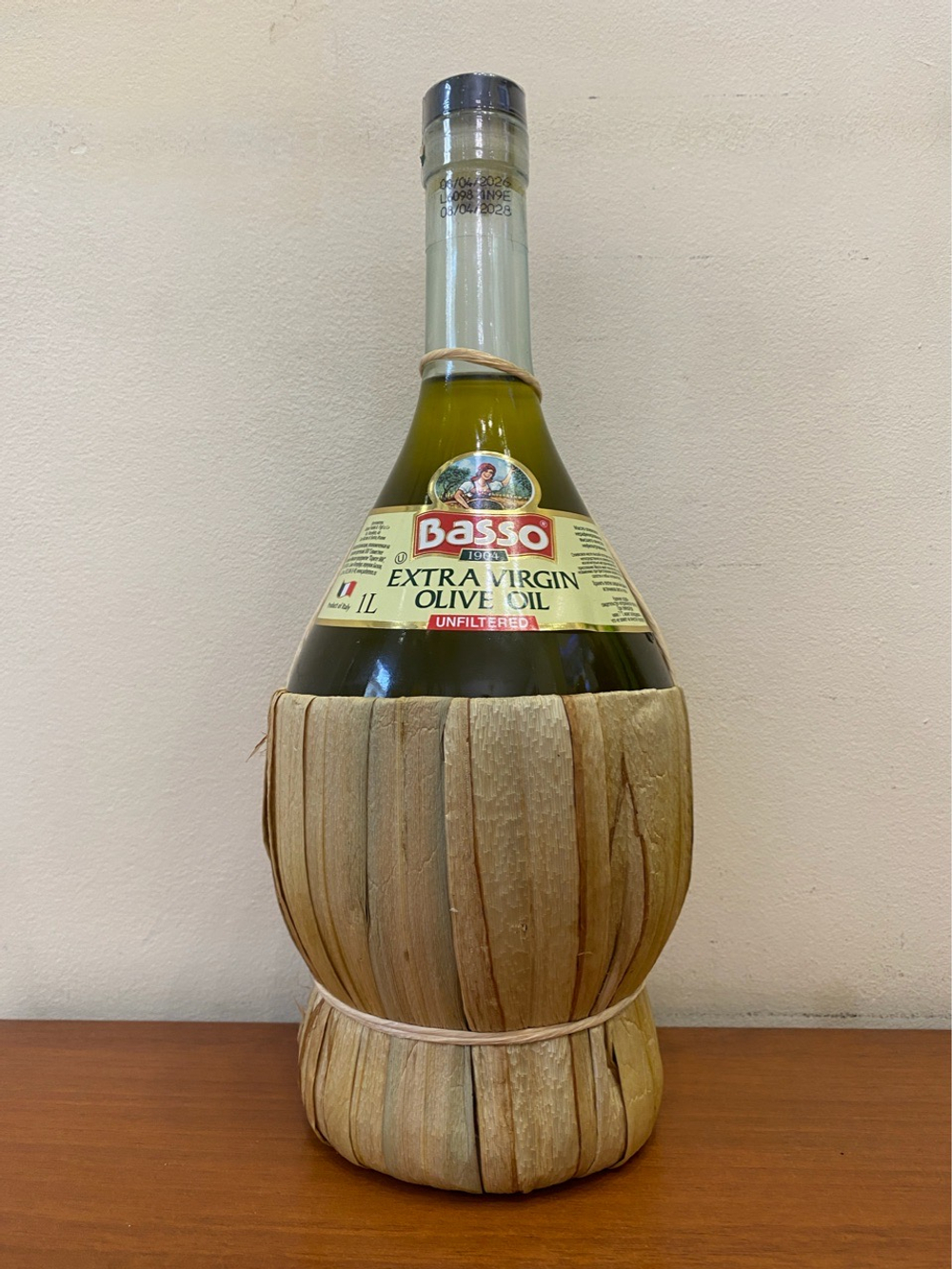 Оливковое масло урожая 2026 BASSO Extra Virgin non filtrato, 1л, Италия