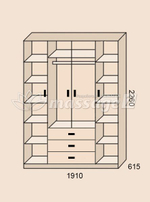 Шкаф Дарина 4х створчатый.