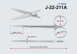 Ножницы глазные прямые, остроконечные 115мм (J-22-211A)