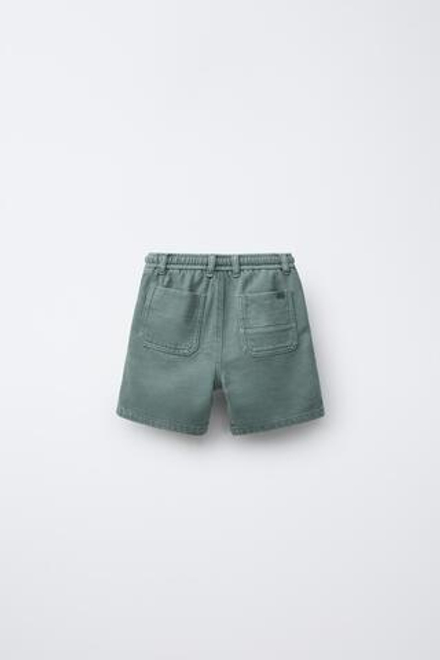 ZARA БЕРМУДЫ STANDARD SOFT TOUCH, ЗЕЛЕНОВАТО-СИНИЙ