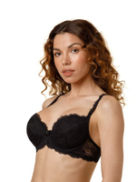 Бюстгальтер push-up из эластичного кружева (Размер: 75A) (Цвет: черный)
