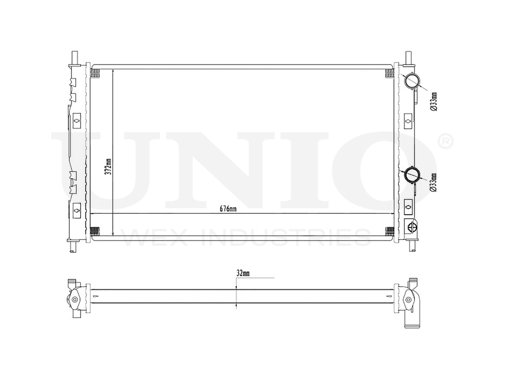 Радиатор охлаждения двигателя UNIO RAD-10030