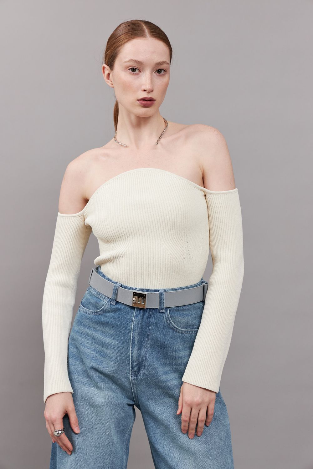 ШИРОКИЙ РЕМЕНЬ С ЗАМОЧКОМ SILVER GREY