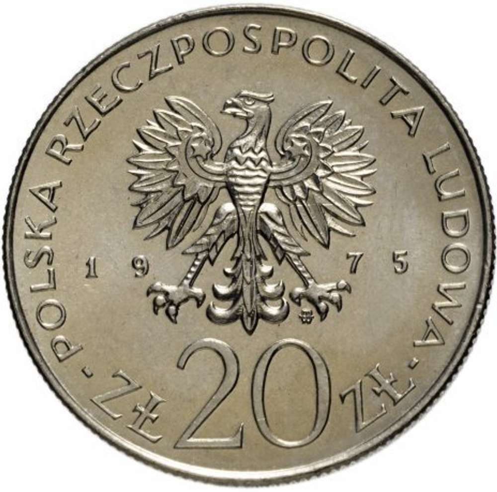 20 злотых  1975 год. Польша. Международный год женщины. UNC