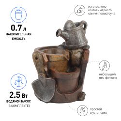 GА-02206 GREEN APPLE декоративный фонтан Дачные истории высота 21см (настольный) | Фонтаны Green Apple