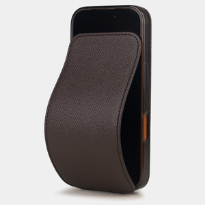 Чехол iPhone 17 Pro натуральная кожа сафьяно, коричневого цвета