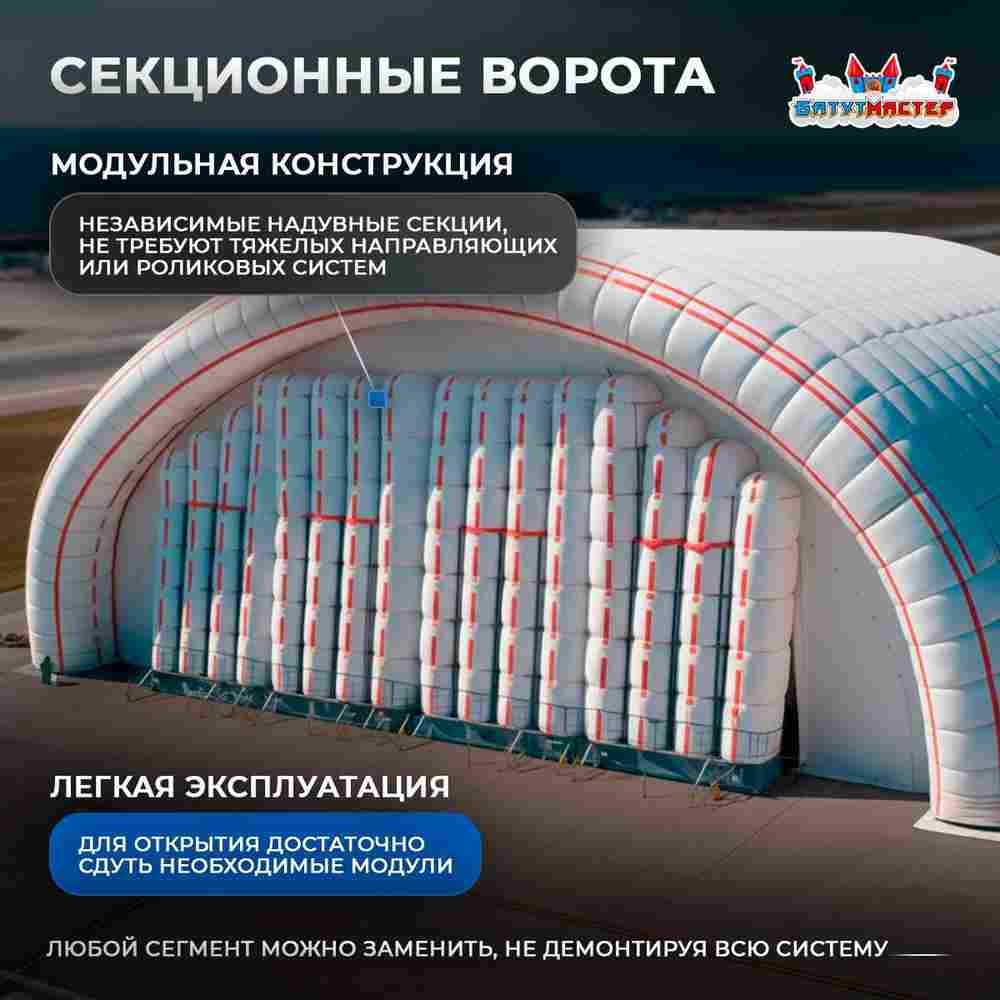 Надувной ангар для самолета «ПилотГараж», 60×45×20 м