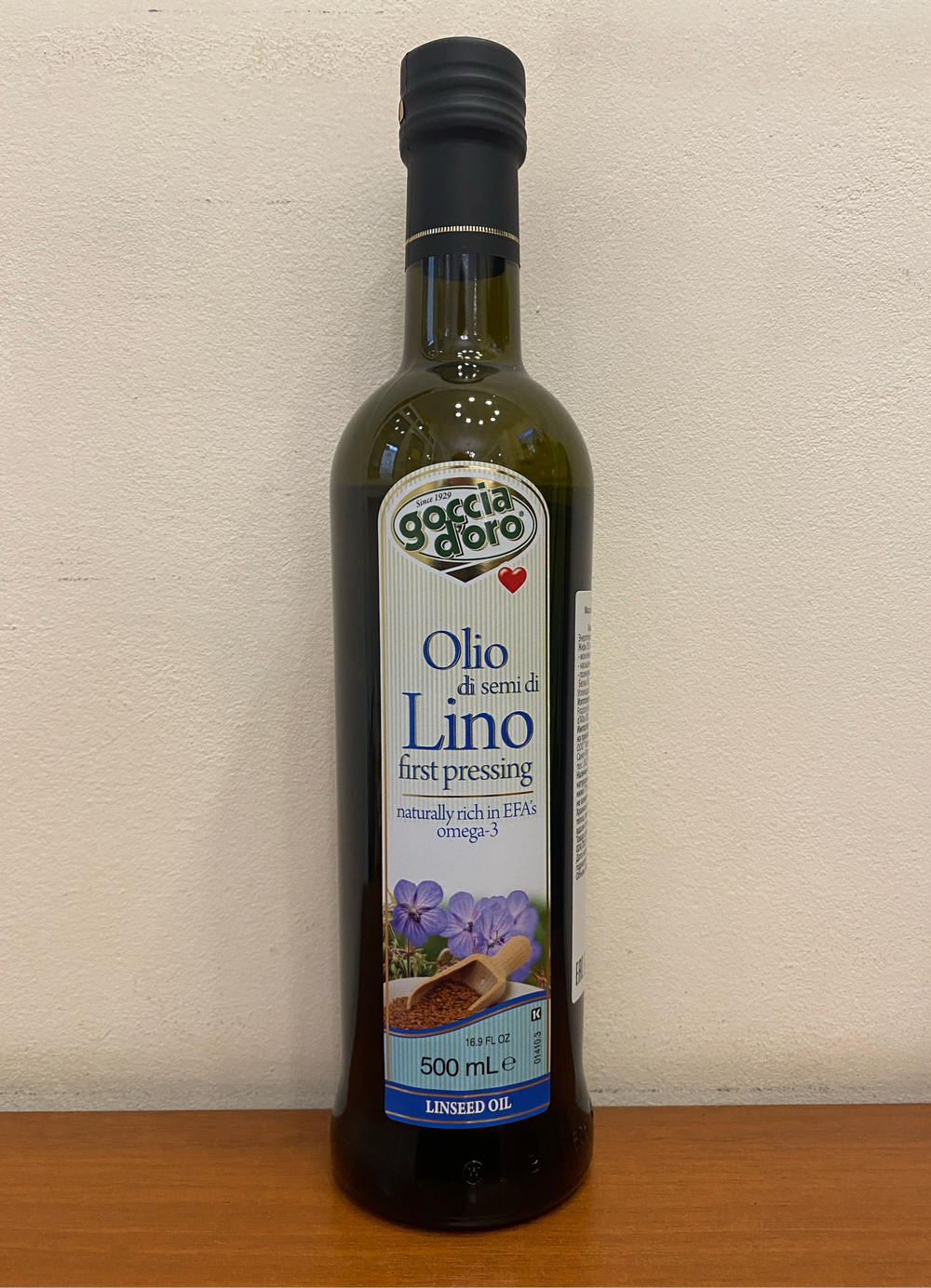 Льняное масло Goccia D'oro 500 мл Италия