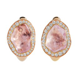 Серьги с Морганитами и Бриллиантами, E0030-61/1