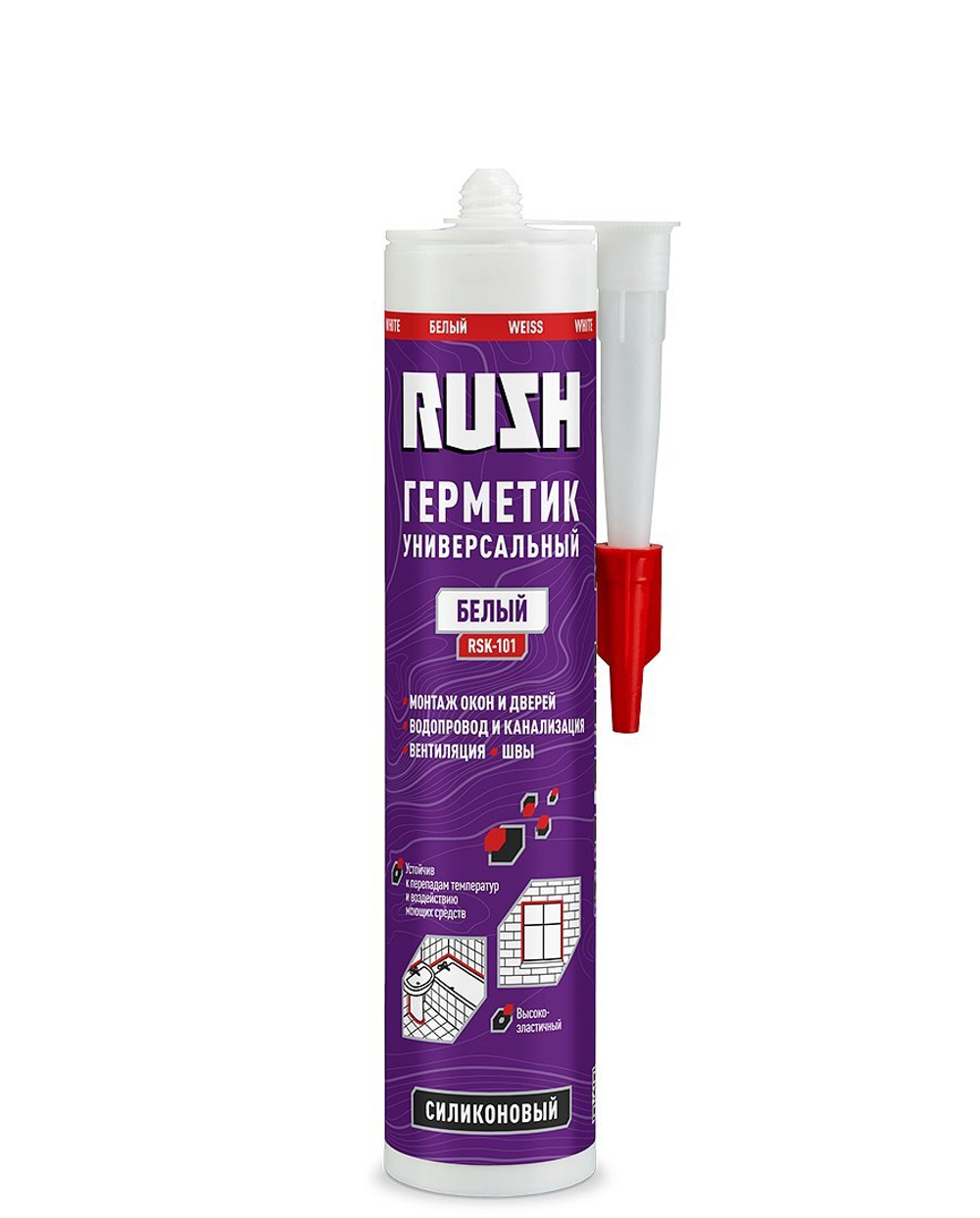 Герметик RUSH RSK-101 силиконовый универсальный, белый