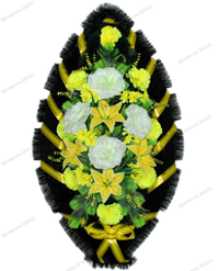 Венок искусственный «розы и лилии» №09