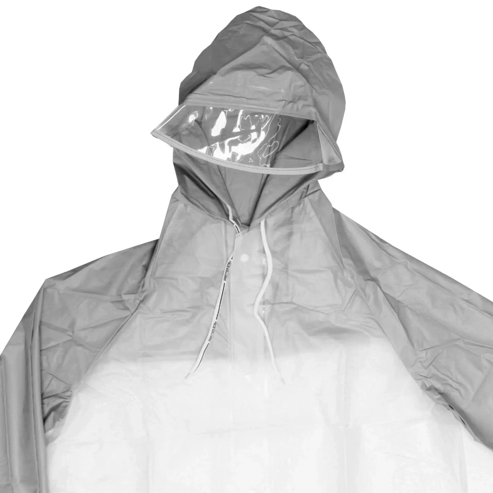 Дождевик-плащ детский «Радуга» с капюшоном,регулир.манжет,с отдел.под рюкзак, цвет бело-серый, размер XL(95*57см) ДоброСад