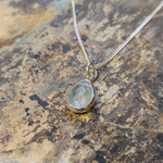 Подвеска КАПЛЯ-3 с цепочкой, аквамарин