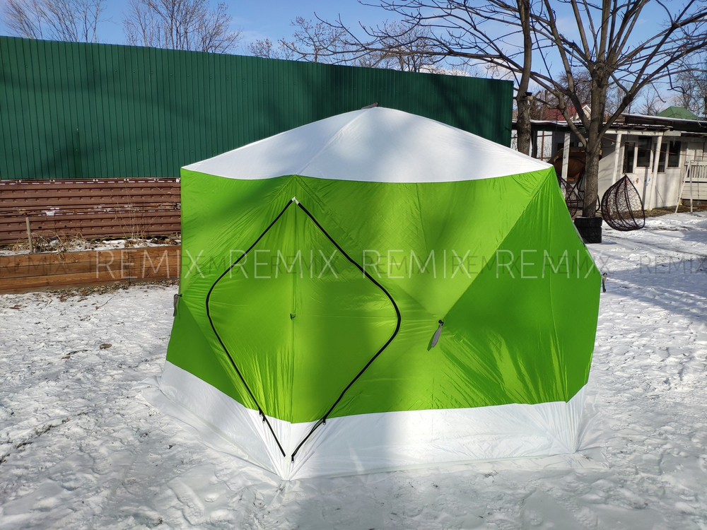 Палатка зимняя куб Traveltop CT-1636 360*320*220см 6-угольная (зеленый)