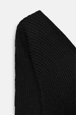 ZARA ОБЛЕГАЮЩИЙ ТОП В РУБЧИК, ЧЕРНЫЙ
