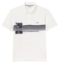 Теннисное поло Lacoste French Made Original L.12.12 Print - white