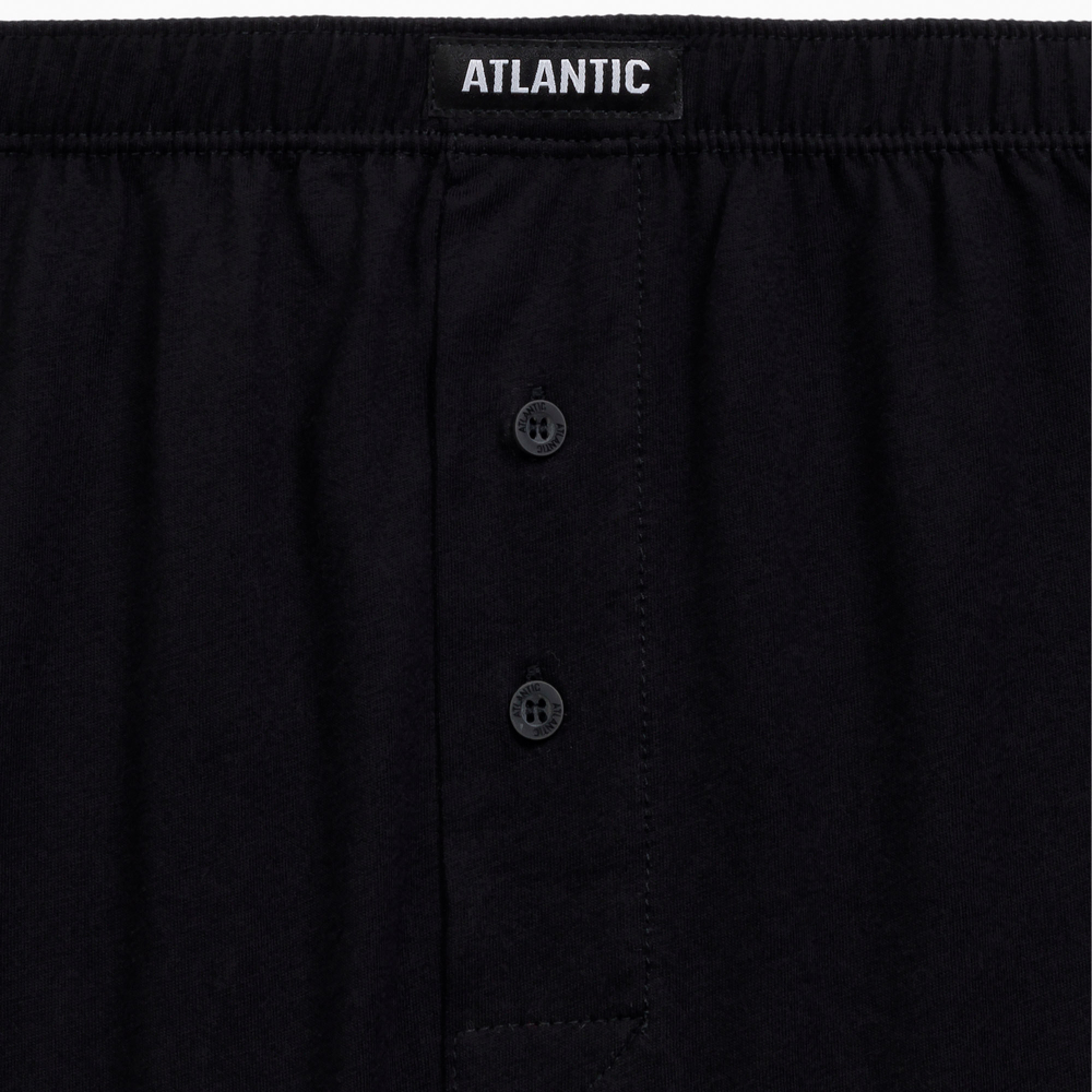 Мужские трусы боксеры черные набор 2в1 ATLANTIC Basic Man 2BMB-003