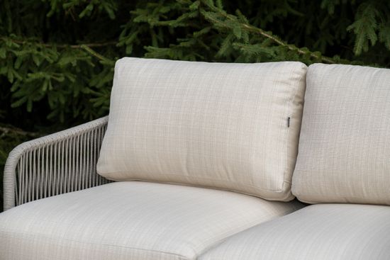 "Альбано" лаунж-зона 5-местная плетеная из роупа (веревки), каркас алюминиевый светло-серый, роуп серый меланж