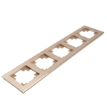 Рамка 5-местная, металл, STEKKER, MFR00-7005-02, серия Катрин, шампань 50026