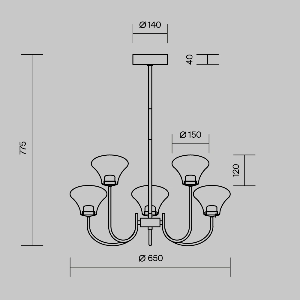 Люстра на штанге Maytoni DYNASTY MOD402PL-L20BS3K