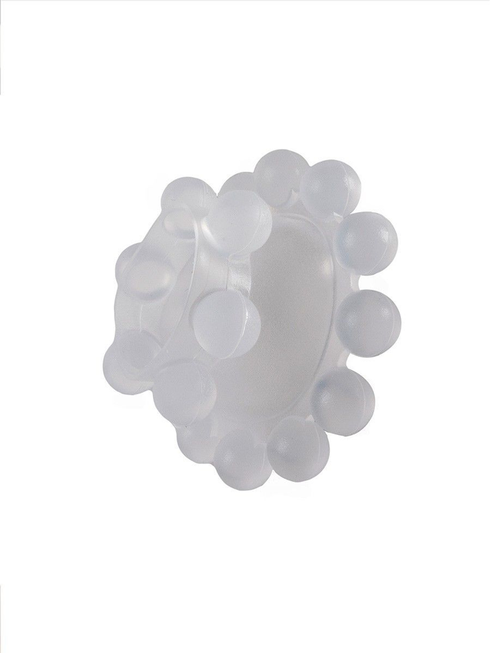 Эластичное эрекционное кольцо с двумя рядами шариков (Цвет: белый)