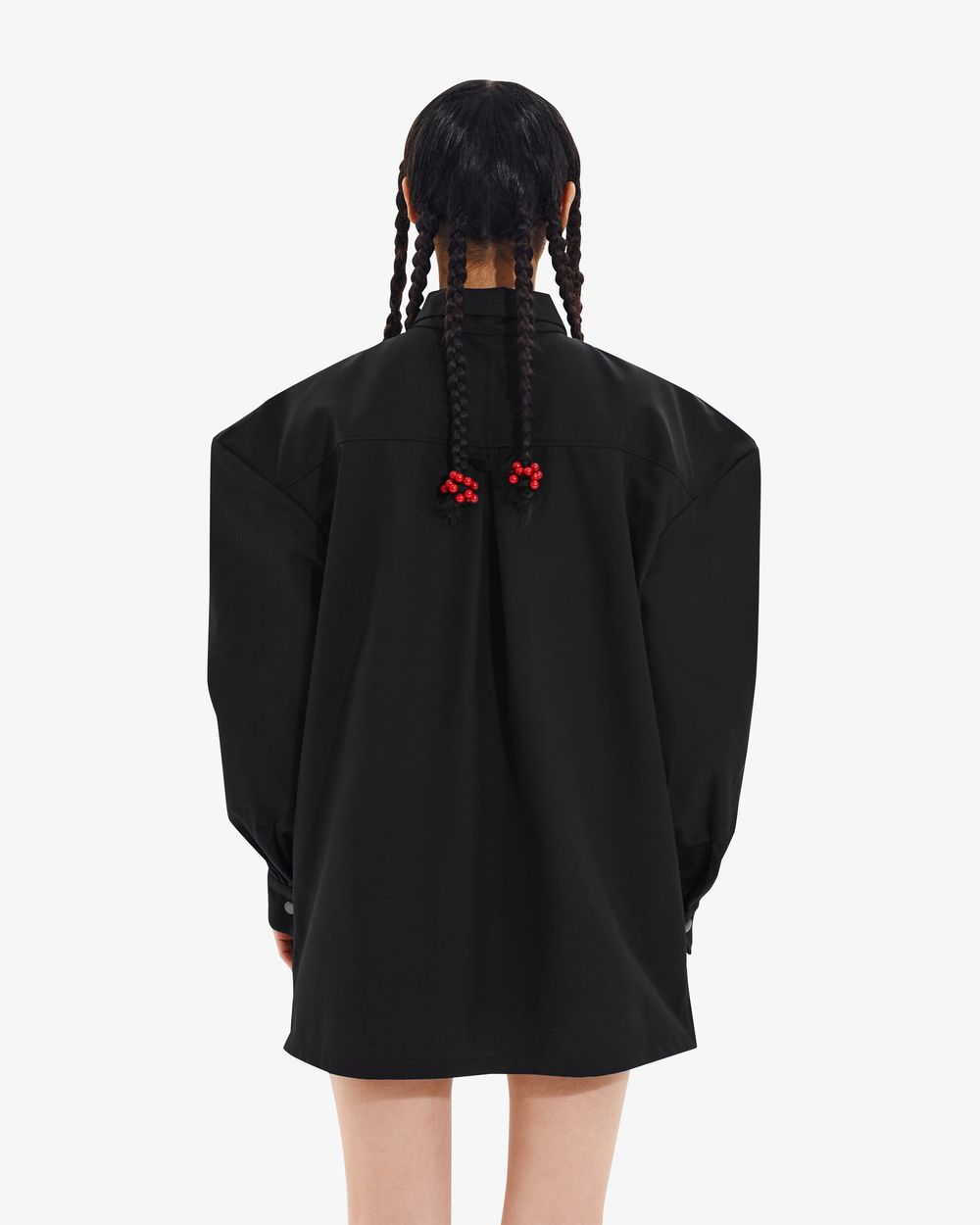 Рубашка Borozna c вышивкой ниточка черная