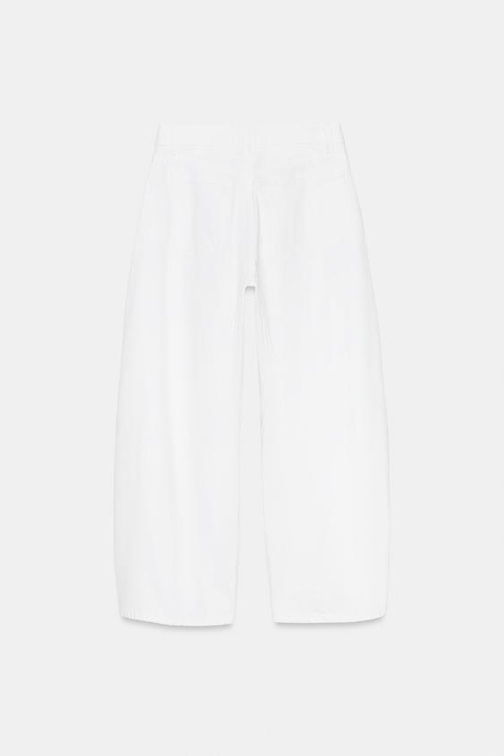 ZARA ДЖИНСЫ TRF BALLOON СО СРЕДНЕЙ ПОСАДКОЙ, ЖЕЛТОВАТО-БЕЛЫЙ