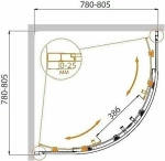Душевой уголок Cezares Molveno 80x80 MOLVENO-R-2-80-P-Cr стекло рифленое матовое/профиль хром