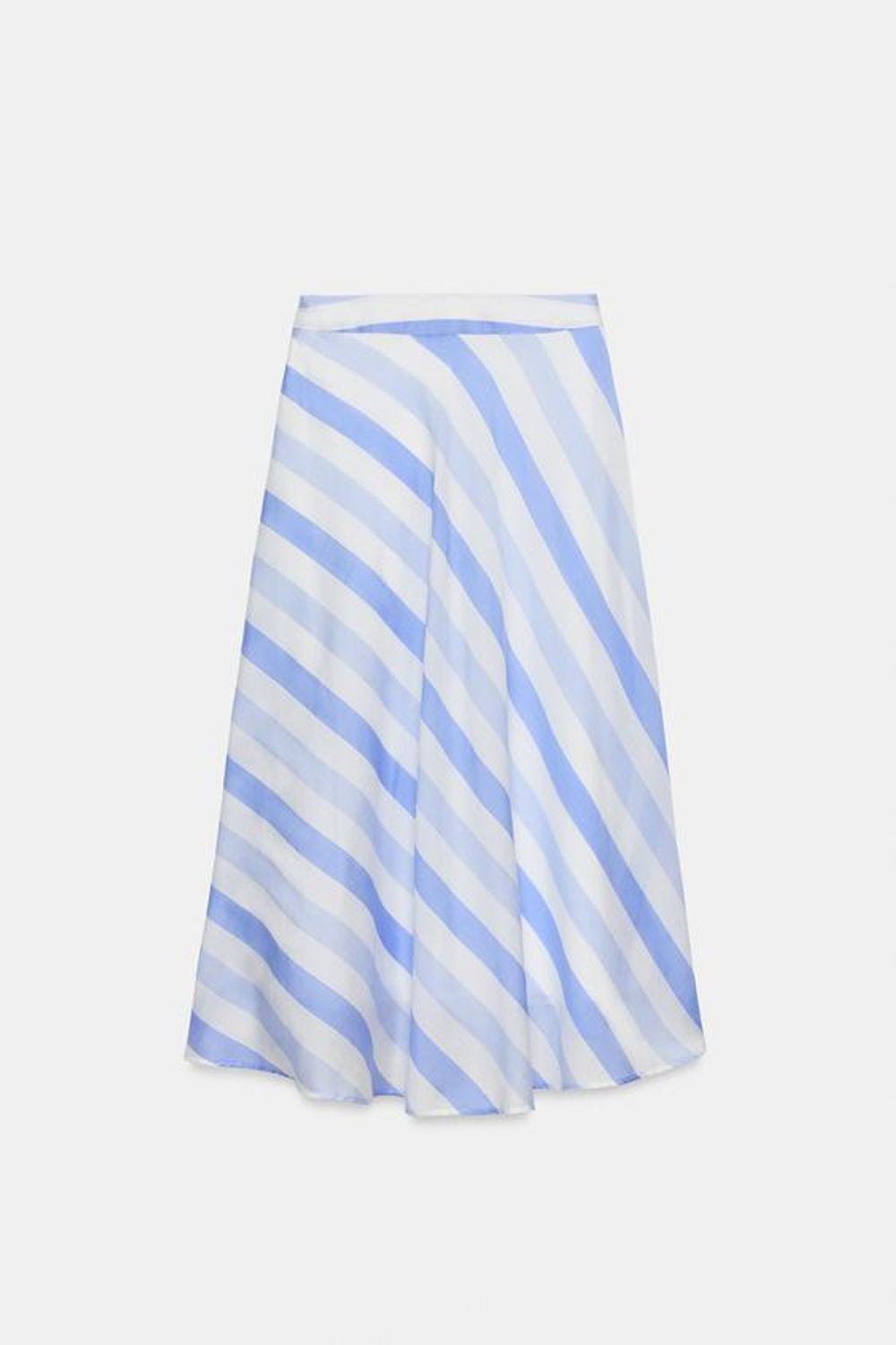 ZARA ЮБКА МИДИ В ПОЛОСКУ, СИНИЙ/БЕЛЫЙ