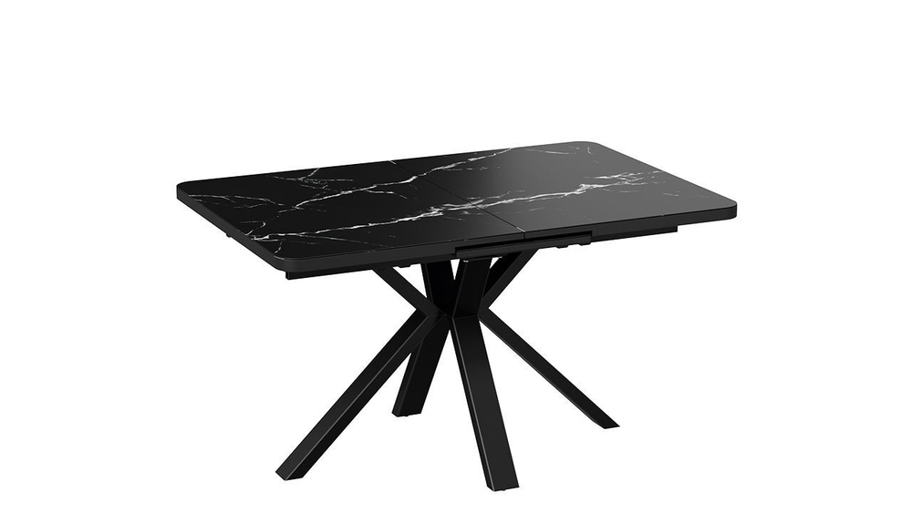 Стол кухонный обеденный раздвижной Черный муар Хэмптон 134(173)х90х75 см