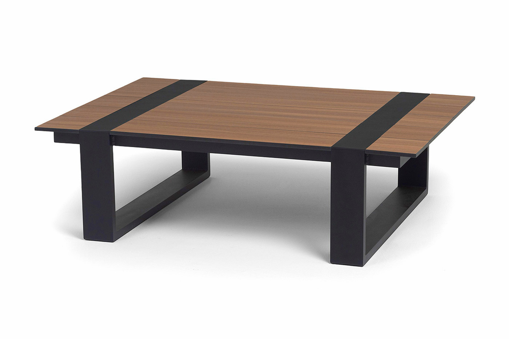 "Тулон" журнальный стол 120х85, H35 см из HPL, цвет "дуб", каркас черный (RAL9005) муар