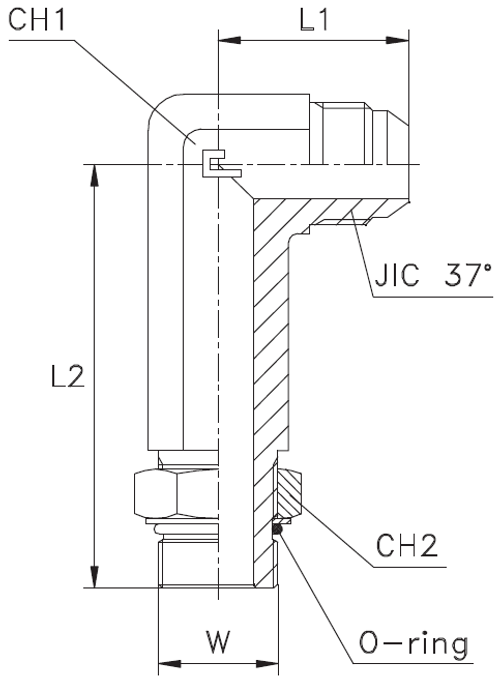 Штуцер FRM90 JIC 7/8 (удлин.)