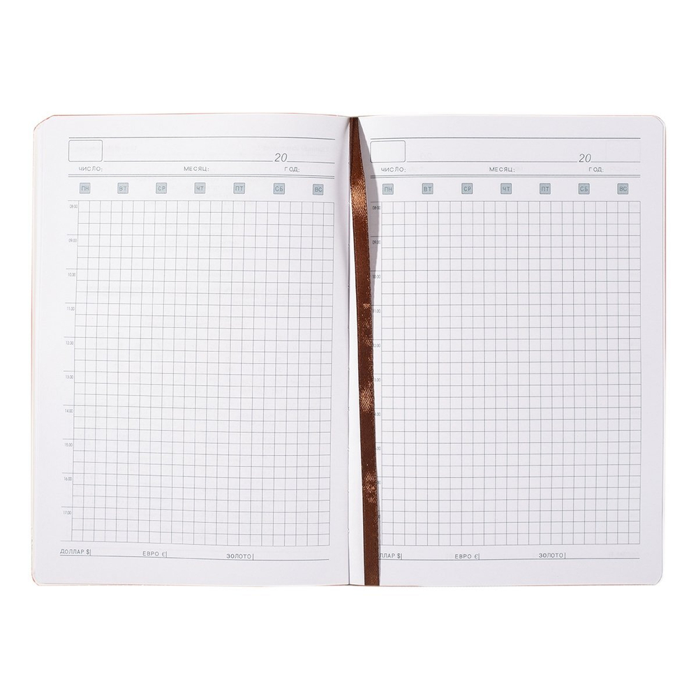 Ежедневник недатированный, А5, Yalong, 7БЦ, ПВХ, ляссе, клапан на магните, клетка, 110л., коралловый, "Нежность"