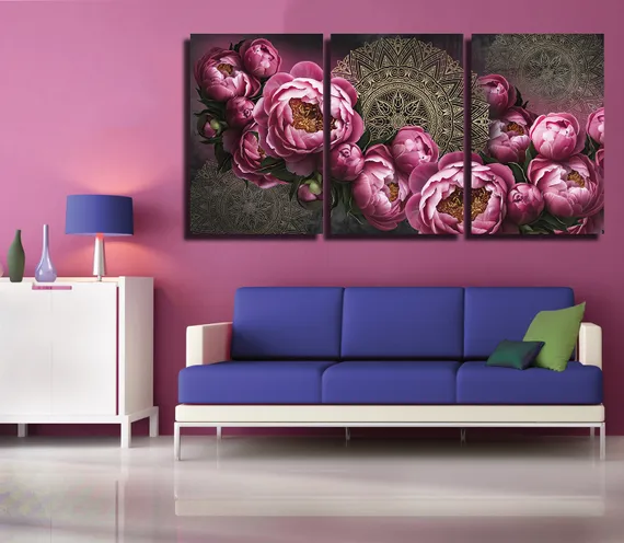 Модульная картина "Роскошные пионы"
