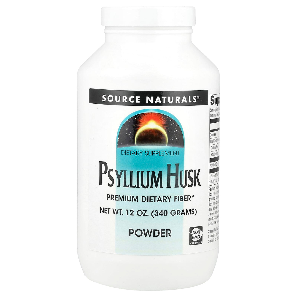 Source Naturals, порошок из шелухи семян подорожника, 340 г (12 унций)