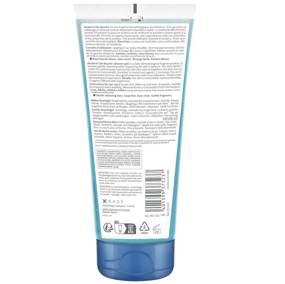 Bioderma Atoderm Мягкий очищающий гель для душа для нормальной сухой и атопичной кожи 200 мл