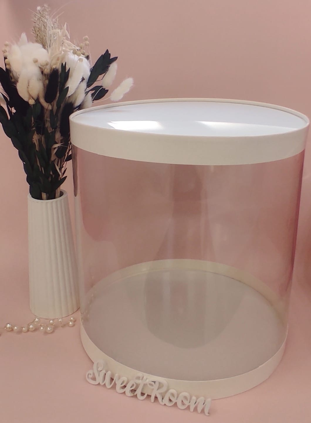 Коробка для торта ТУБУС прозрачная диам 280 выс 280