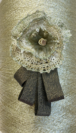 Пряжа лен 100% БРОШЬ текстиль в технике плетения на коклюшках