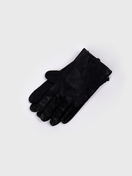 Перчатки Calvin Klein Side Zip Leather Gloves Black Beauty