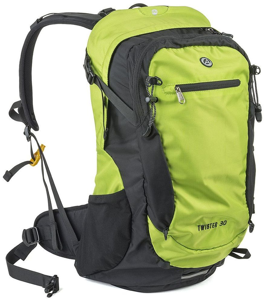 Рюкзак универсальный TWISTER GSB X7 V30л 850г с вентиляц. спины, светоотр. черно-зеленый AUTHOR